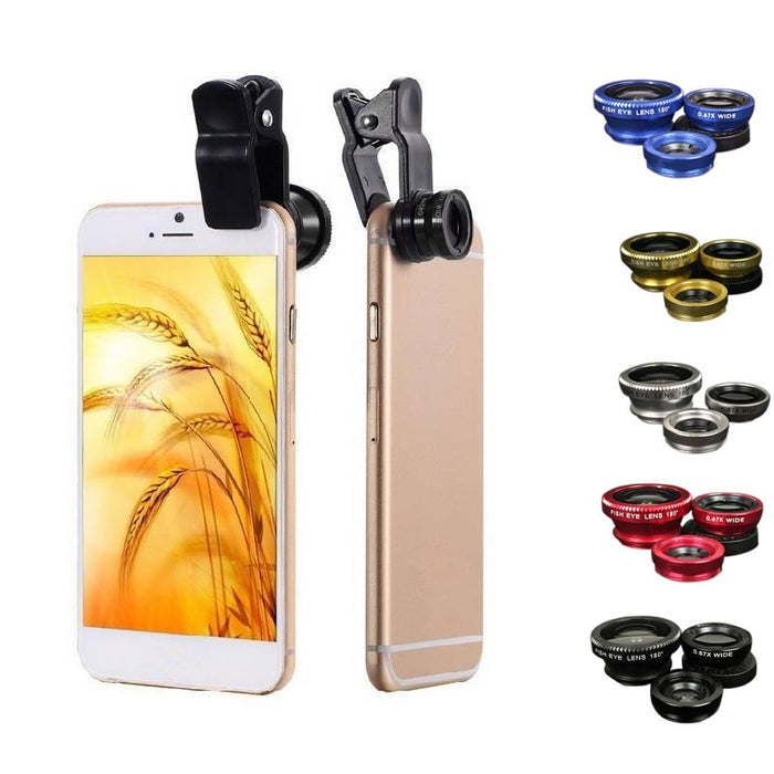 3 in 1 Mobile Phone Lenses Fish Eye - hot shopstop