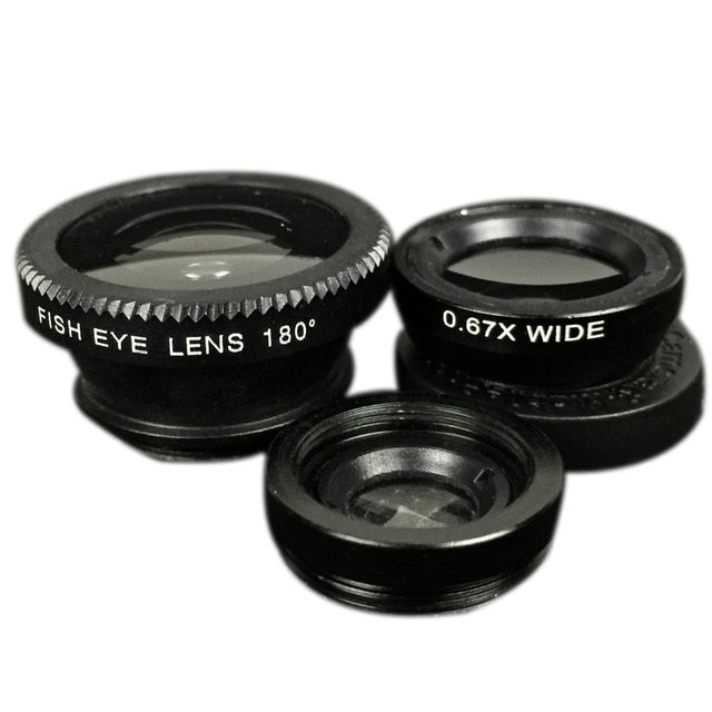 3 in 1 Mobile Phone Lenses Fish Eye - hot shopstop